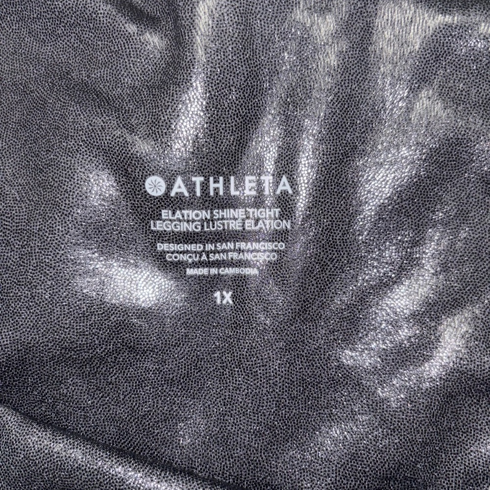 Athleta Elation Ultra High Rise Shine Legging 1X Black Shine - Picture 5 of 6